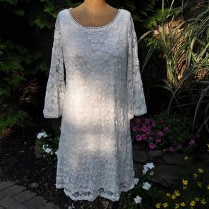 White Floral Lace Dress